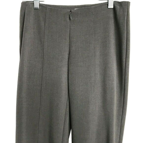 Cache Sz 0 Tall Gray Flat Front Straight Leg Dress Pants 9″ Front Slit - Picture 2 of 5